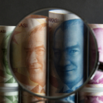 Turkish,Lira,Banknotes,Are,Seen,In,This,Pictures,In,Istanbul,